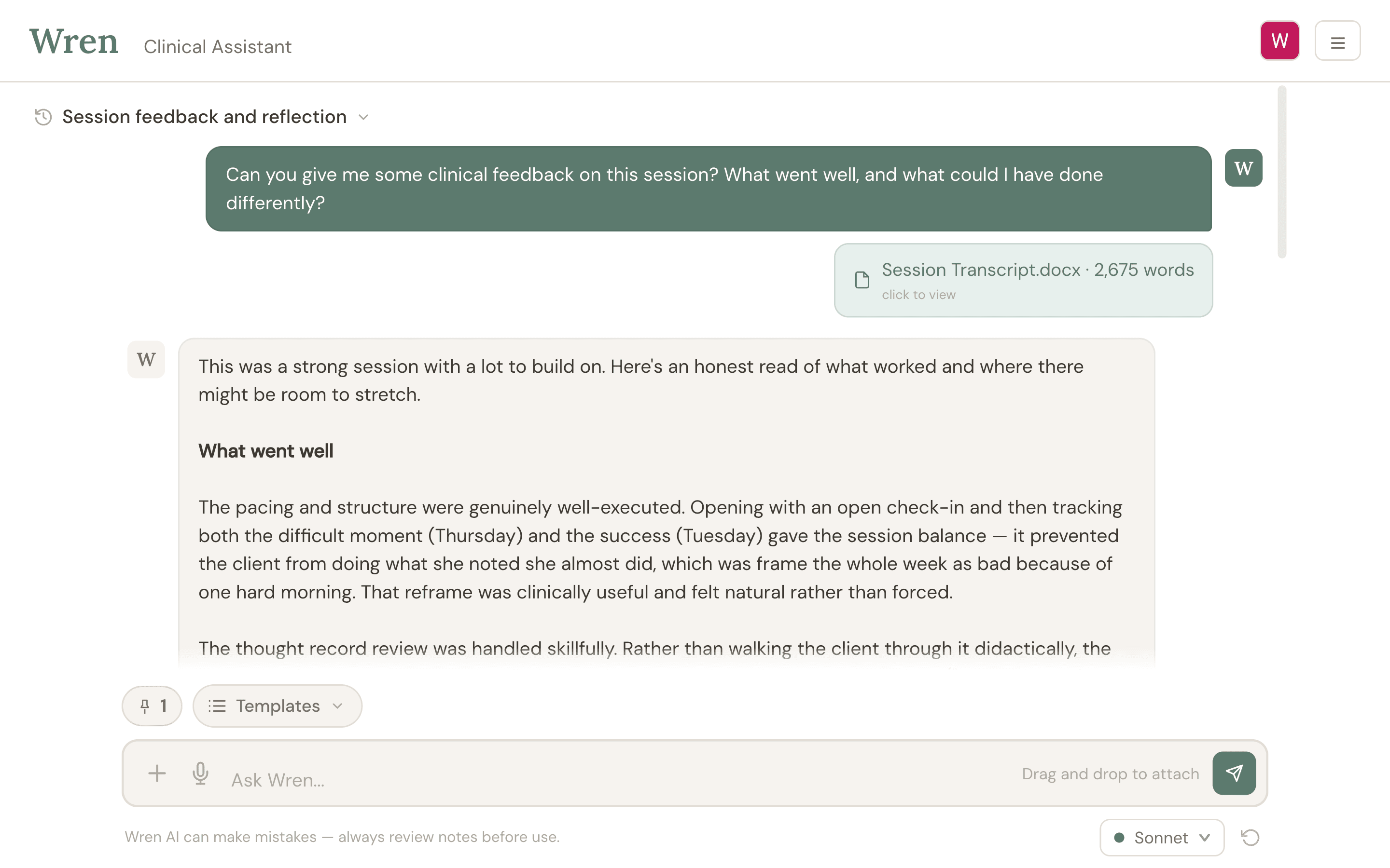 Clinical feedback and consultation