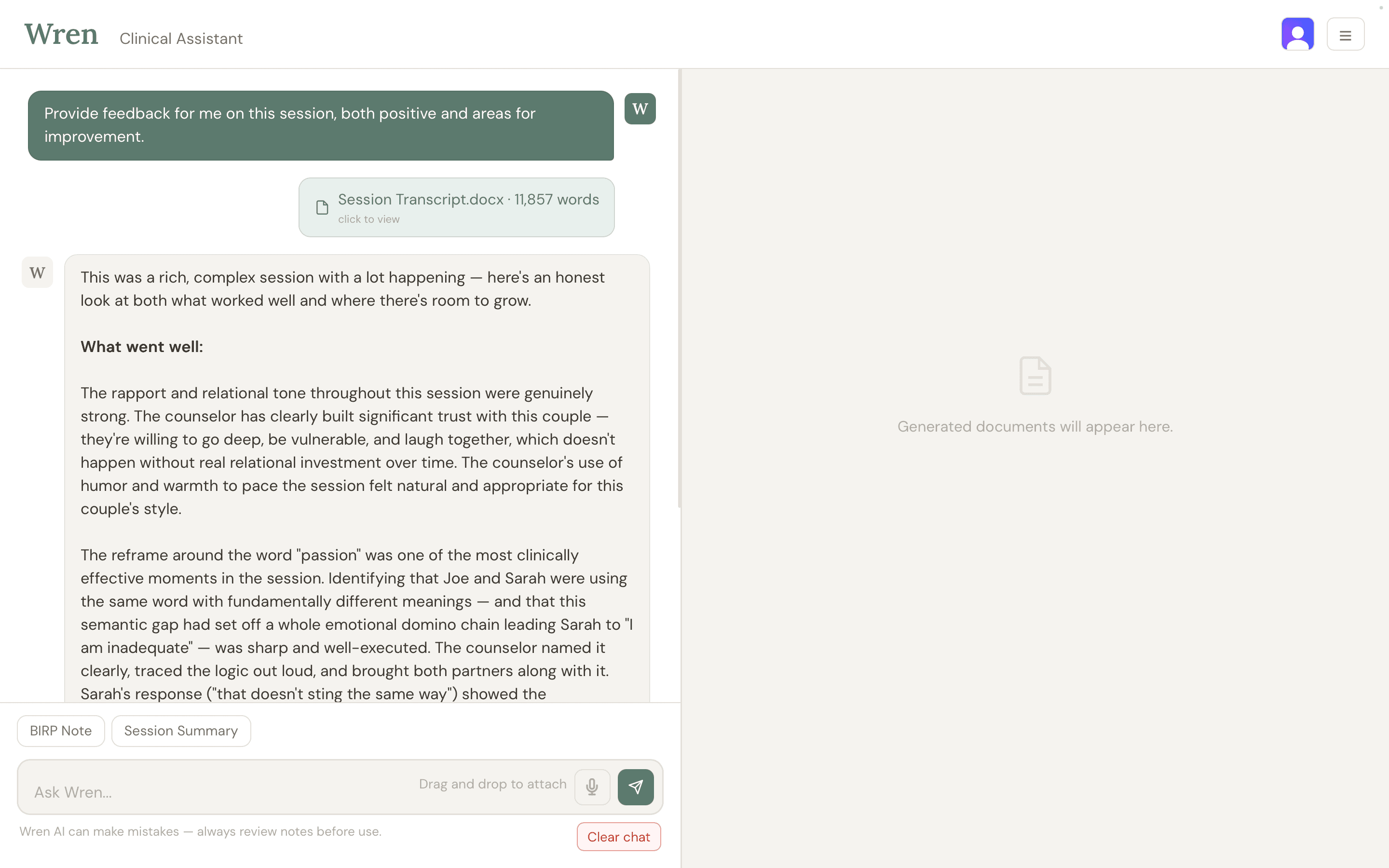 Clinical feedback and consultation
